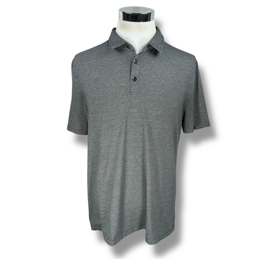 Lululemon Polo Shirt Men’s Large‎ Gray Short Sleeve Performance Golf Pullover